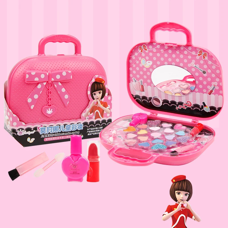 

New Baby Pretend Princess Makeup Box Set Safe Non-Toxic Kids Make-Up Girls Traveling Cosmetic Toy Suit for Girls Birthday Gift