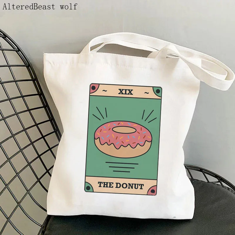 Women Shopper bag THE CHEESE Modern Tarot Card Bag Harajuku Shopping Canvas Shopper Bag girl handbag Tote Shoulder Lady Bag