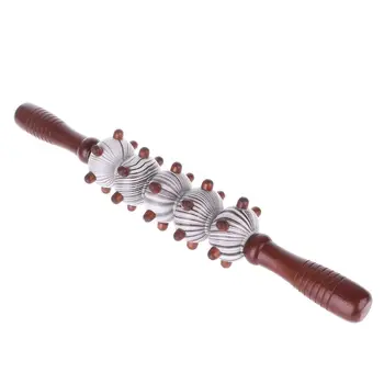 

1PCS Wood Massage Stick Roller Massager tool Reflexology Hand Foot Therapy full