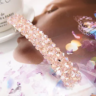 2 шт. Bling хрустальные шпильки для волос головные уборы для женщин девочек Стразы заколки невидимки для волос заколка Инструменты для укладки аксессуары 6 цветов - Цвет: Pink-2pc