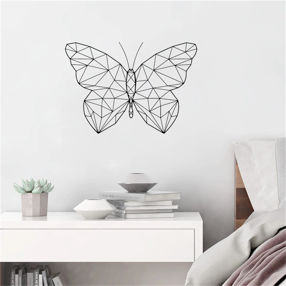 

Geometric Butterfly Wall Sticker Vinyl Interior For Living Room Bedroom Decoration Mural Removable Animal Decals