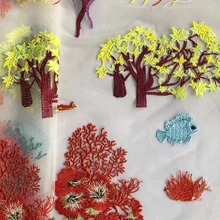 GLace 1Y/лот цветная кружевная вышивка с животным узором, сетчатая ткань для шитья, ткань для женского платья, рукоделие, материал TX1479