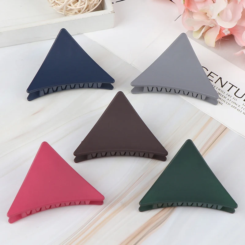 New Girls Triangle Hair Claws Acrylic Hair Clips Barrette Crab Clamp Scrub Hairpins Claw Headwear Hair Accessories