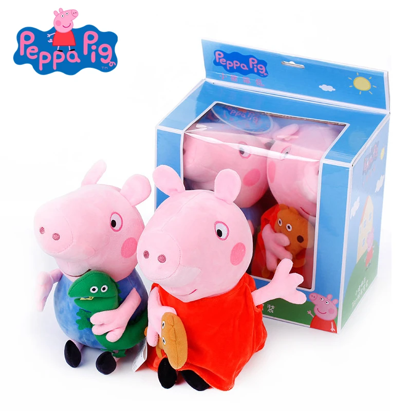 19 см Peppa Pig плюшевые мягкие игрушки Пегги Джордж и свинья мама папа Аниме Фигурка Модель Детская кукла подарок на день рождения для детей