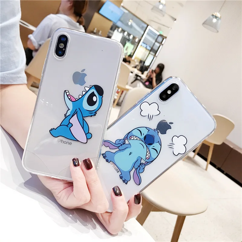 

Fashion Cute Cartoon Bear Stitch Case for iPhone 7 8 6S Plus 11 Pro Max For iPhone XR XS X Case Coque Soft Silicone Phone Cover