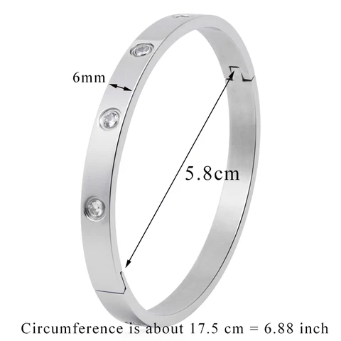 Lovers Bracelets Woman Bracelets Stainless Steel Bangles and Bangles Cubic Zirconia Golden Woman Jewelry Gifts