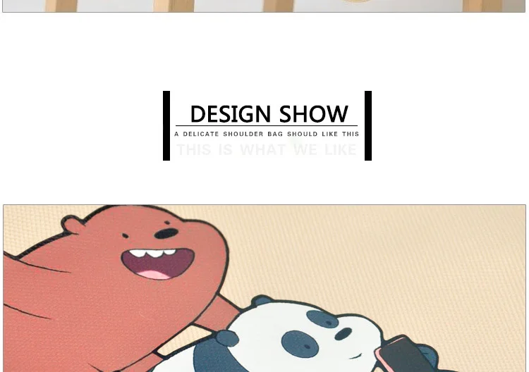 We Bare Bears Shoulder Bag Bear Three Cute Comic Bag Satchel Russian Cartoon Gift Present Crossbody Aslant (9)