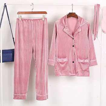 

Long Sleepwear With Belt Sexy Pajamas Set 2Pcs Shirt&pant Female Nightwear Homewear Women Pink Lace Home Clothing Nightgown