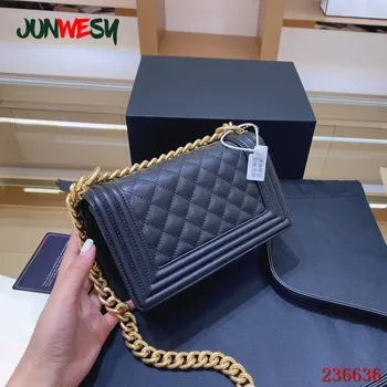 

High quality caviar leather female clamshell bag designer shoulder bag luxury messenger bag