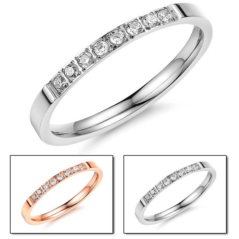 

Micro-inlaid Zircon Ring Women's Premium Korean Ins Simple Ring Jewelry Accessories Birthday Gift Never Fading