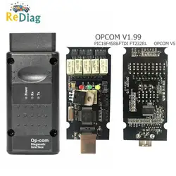 Новая прошивка OPCOM V1.99 1,95 1,78 1,70 1,65 1,59 OBD2 CAN-BUS считыватель кода для Опель OP COM OP-COM диагностический PIC18F458 чип ftdi