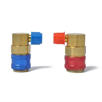 

1 Pair AC R134A Quick Connector Adapter Coupler Auto A/C Manifold Gauge Low/High HVAC Car Air-conditioning Accessories Red/Blue