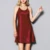 2019 Женская атласная ночная рубашка Sexy Lotus Hem Sling Dress Chemise Mini Nightgown