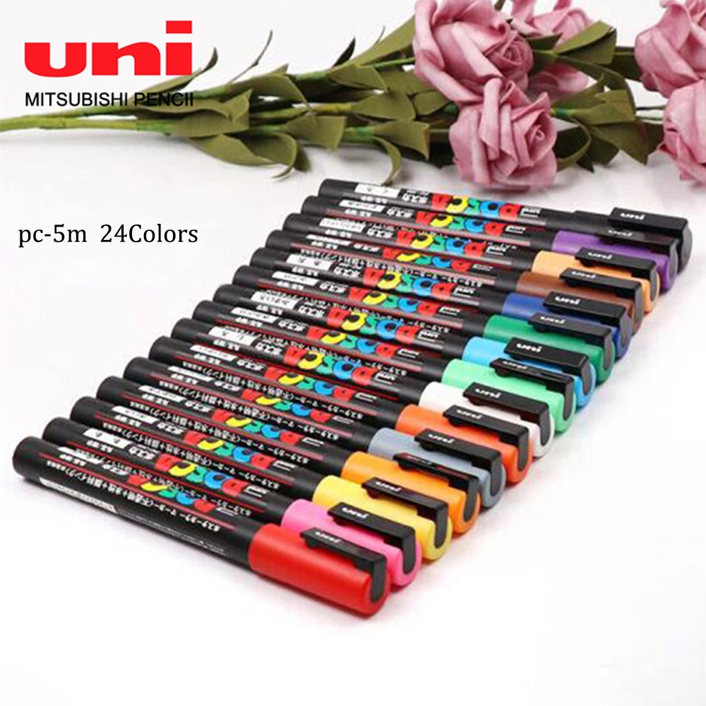 24 цвета UNI POSCA PC-5m реклама граффити хайлайтер ручка акриловый маркер | Канцтовары