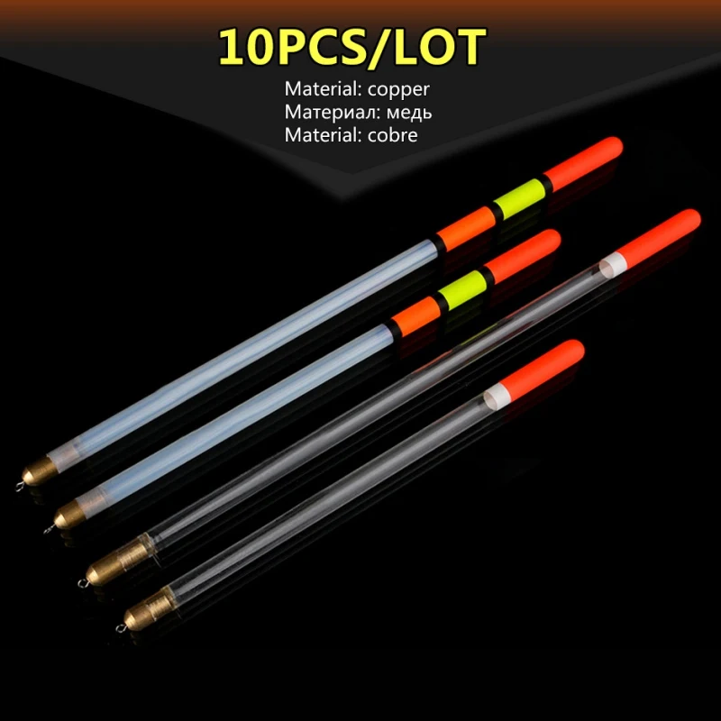 

Clear Plastic Fishing Floats Transparent Pipe Drift Loaded Coarse Carp Feeder Bobbers Fishing Tackle Accessories 10pcs/lot
