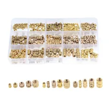 330 adet/kutu M2 M3 M4 M5 pirinç dolgu somunu enjeksiyon kalıplama pirinç tırtıllı dişli ekler kuruyemiş çeşitleri kiti M2 * 4 M3 * 8 M4 * 6 M5 * 10