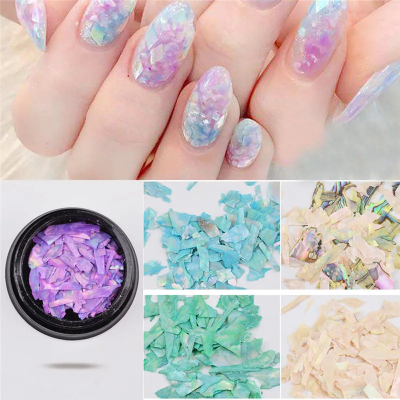 

Fashion Abalone Shell Piece 3D Charm Nail Art Decoration Slice DIY Beauty Nail Decals beauty nail accessoires manicure maquiagem