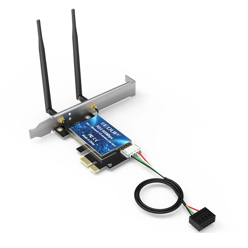 EDUP PCI-E 600 Мбит/с WiFi карта Bluetooth 4,0 адаптер 2,4 ГГц/5 ГГц Двухдиапазонная беспроводная сетевая карта с антеннами для настольного ПК