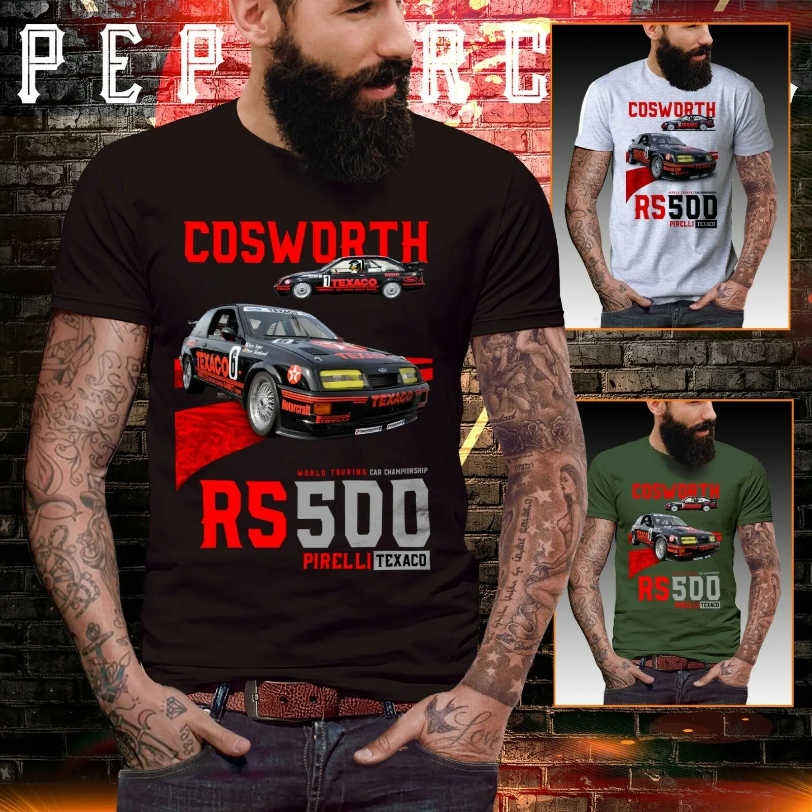 Sierra Cosworth T Shirt Rs500 World Rally Boy Racer Mens T-Shirt A Prezzi Accessibili Con Testa A Benzina