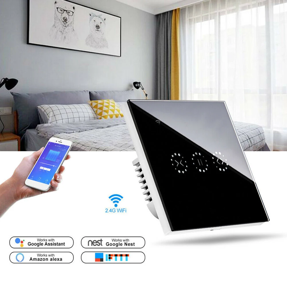 Набор времени Plug-In RC Голосовое управление сенсорный Интеллектуальный wifi цикл синхронизации занавес переключатель Ролик затвора ABS окно Энергосбережение
