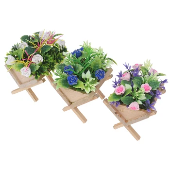 

Style random 1Pcs Dollhouse Miniature Accessories Mini Flower Trough Simulation Potted Flower Model Toy Doll House Decor