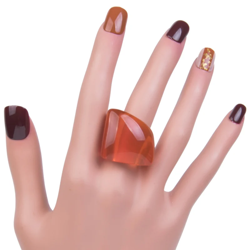 Модные/Винтажные/обручальные кольца для женщин, очаровательные ювелирные изделия, Дизайнерские Большие кольца на палец для девочек, Панк полимерные акриловые большие кольца для женщин - Цвет основного камня: size-8