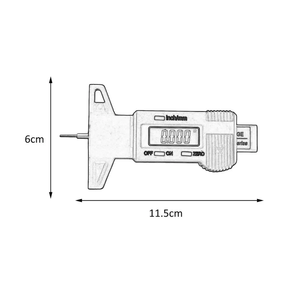 Новейший портативный размер 0-25 мм ЖК-дисплей Автомобильный цифровой измеритель глубины протектора шин измерительный инструмент для измерения шин мотоцикла суппорт горячая распродажа
