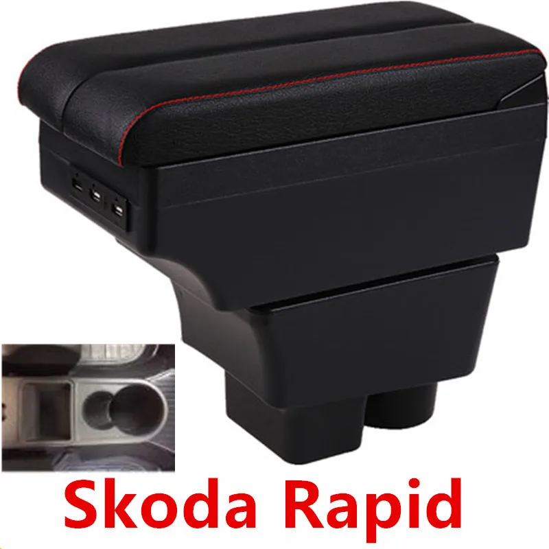 

for Skoda Rapid armrest box central Store content box with USB interface