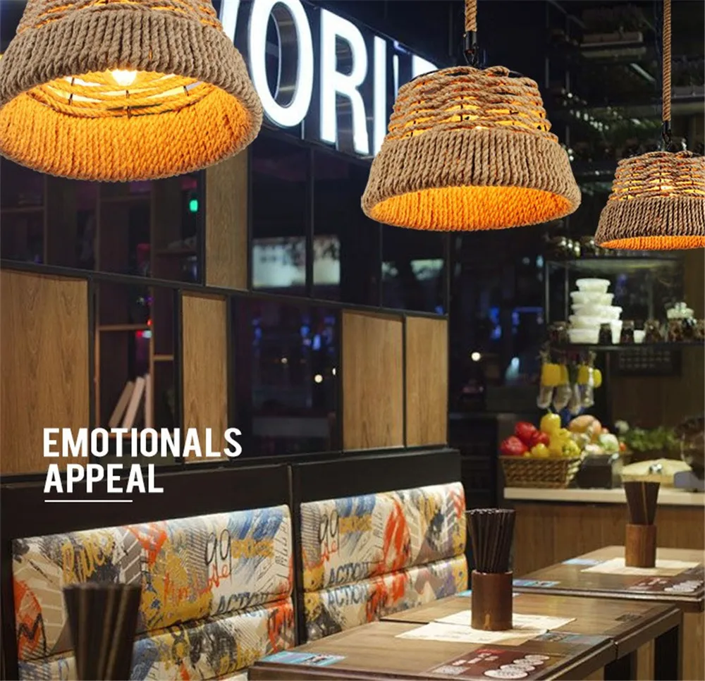 American Loft Decor LED Pendant Lamp Vintage Industrial Hemp Rope Hanging Light Dining Room Lights Fixtures Indoor Lighting (15)
