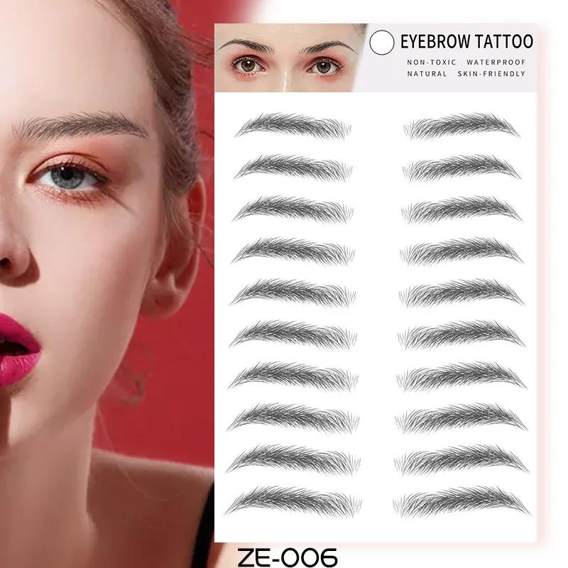 6D Eyebrow Tattoo Sticker Waterproof Eyebrow Templates Tools Cosmetics Professional Makeup Eye Brow Shaper Eyebrows Sticker