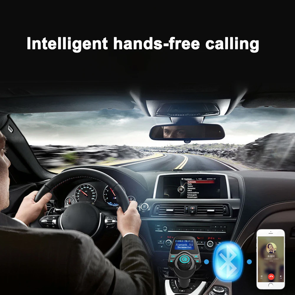 TOSPRA Bluetooth fm-передатчик Aux модулятор беспроводной Автомобильный MP3-плеер громкой связи автомобильный комплект 3.1A Быстрая зарядка двойной USB ЖК-дисплей