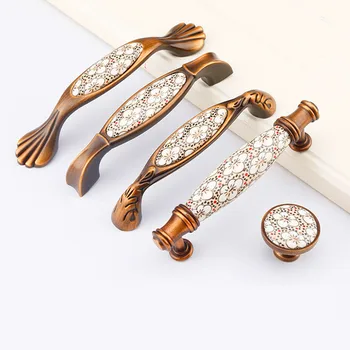 

Retro zinc alloy Dresser furniture handles desk drawer Pulls kitchen Cabinet Door Knob and handles Cupboard Hardware Accessory