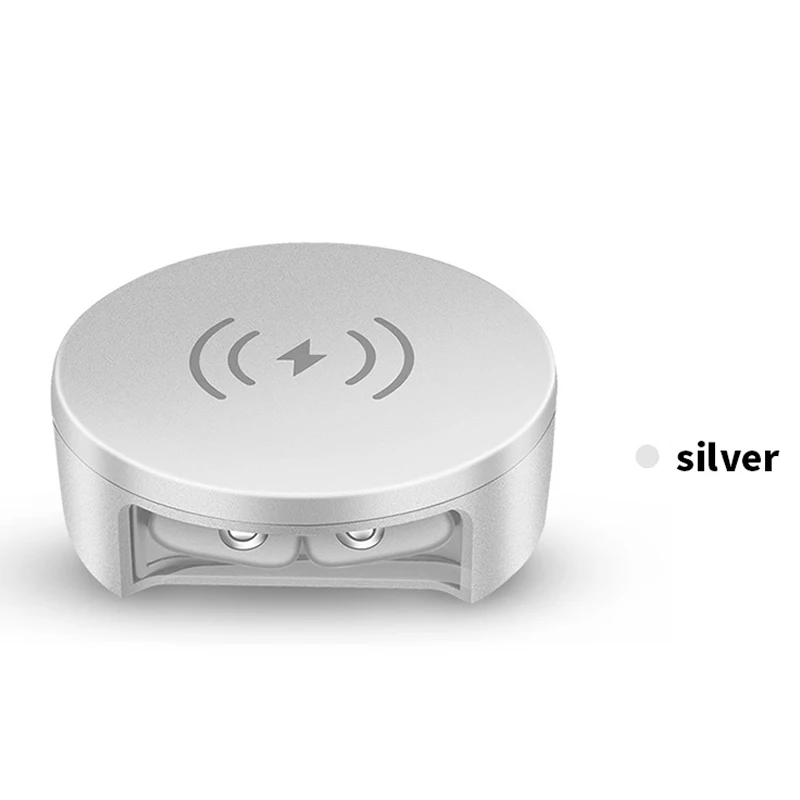CALETOP Bluetooth 5,0 наушники TWS IPX5 водонепроницаемые наушники-капельки HiFi с сенсорным микрофоном 2600 мАч зарядное устройство чехол с беспроводным зарядным устройством - Цвет: Серебристый