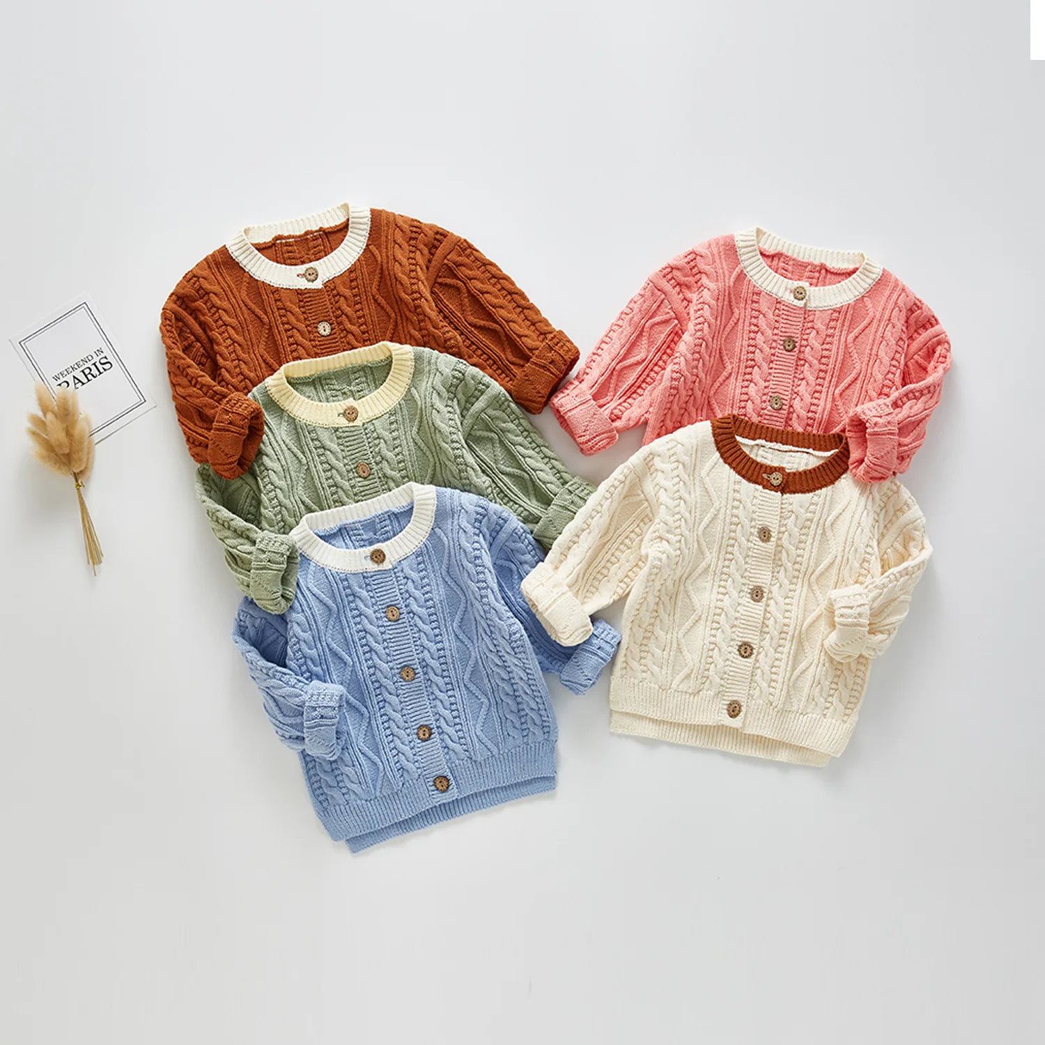 Детский свитер вязаный кардиган для мужчин и женщин, детский топ, пальто с длинными рукавами вязаный свитер для новорожденных