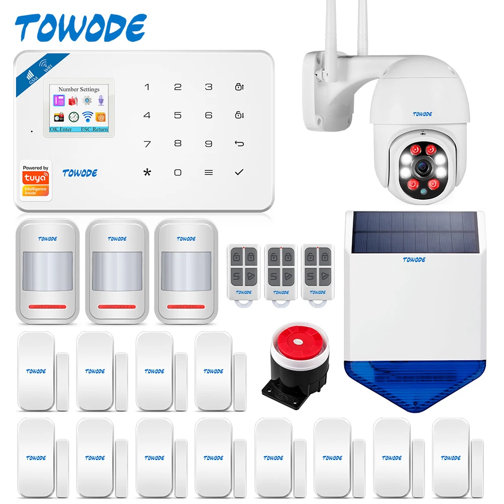 Система сигнализации TOWODE с Wi-Fi GSM датчиком движения и солнечной сиреной |