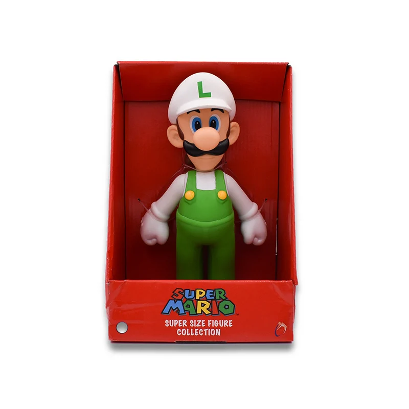 7 видов стилей горячие игрушки 22 см Super Mario Bros Фигура Йоши Персик Принцесса жаба ПВХ фигурка подарок для детей Марио Луиджи - Цвет: Luigi with box