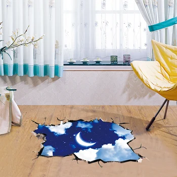 

[shijuekongjian] Night Starry Sky 3D Ceiling Stickers Vinyl DIY Wall Decor for Kids Rooms Baby Bedroom Toilet Floor Decoration