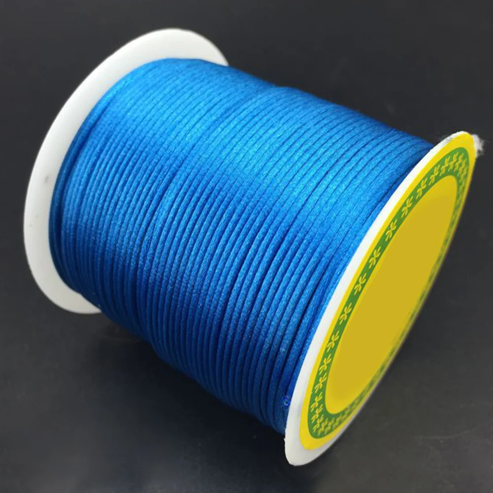 Синий 50m/roll Braiding Craft Cords DIY Bracelet Jewelry Findings Soft Package Rope String Hanging Necklace Clothing Chinese Knot - Цвет: Синий