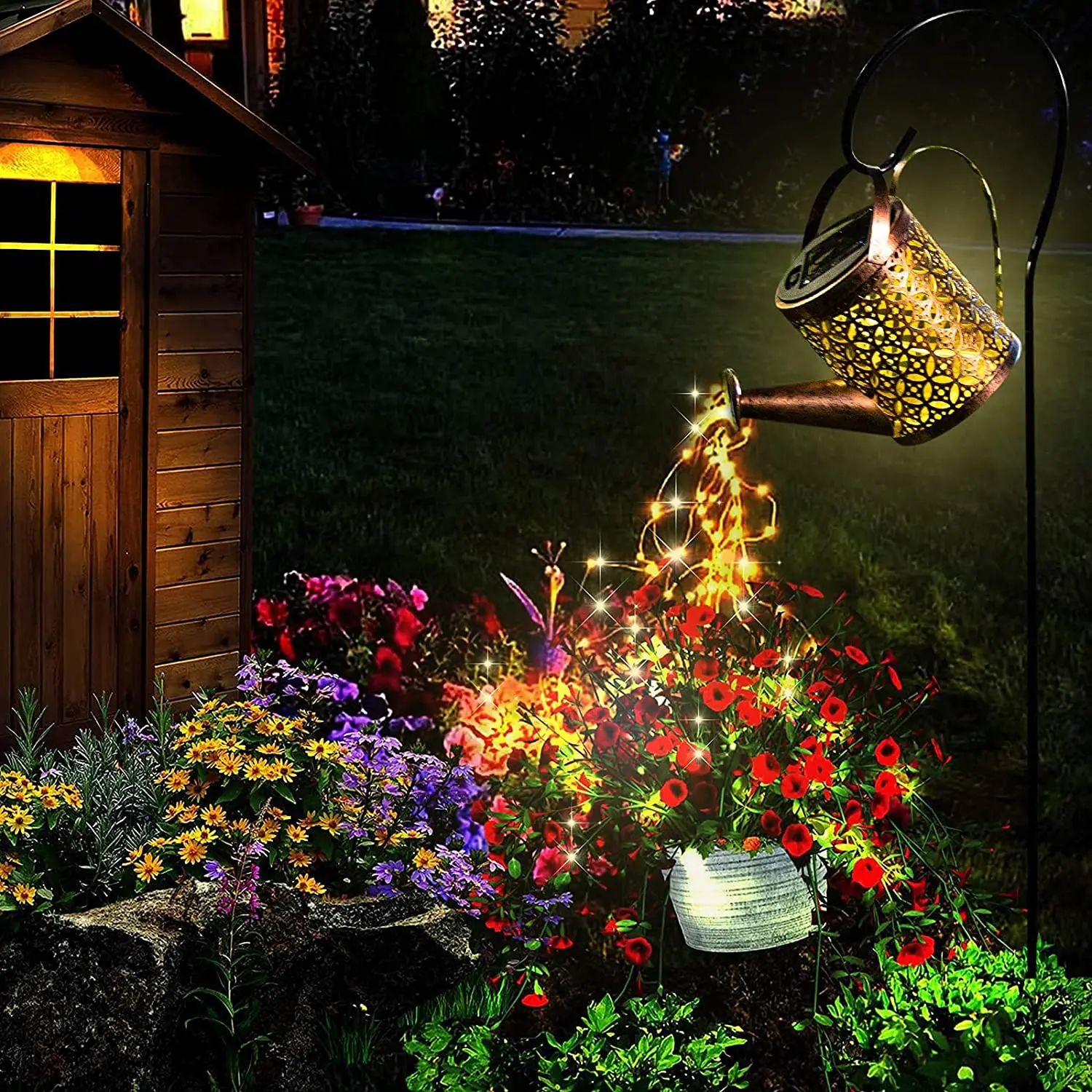 Garden Waterfall Lights, Watering Lamp, Outdoor Ornaments, Light String