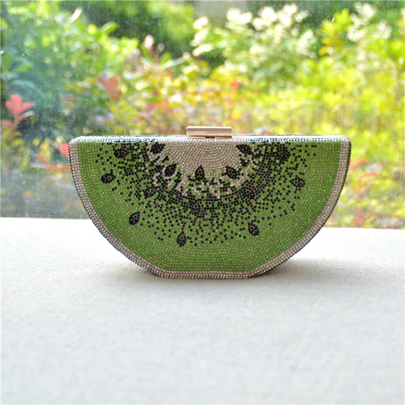 Luxury Fashion Red American Ins Inlaid Diamond Crossbody Handbag Women's Trend Personality Watermelon Ladies Purse Clucth Wallet