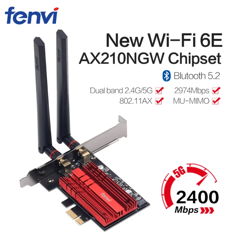 Двухдиапазонный Wi Fi 6E AX210 2 4 Гбит/с PCIe кард гигабитный сетевой Bluetooth 5 Беспроводной