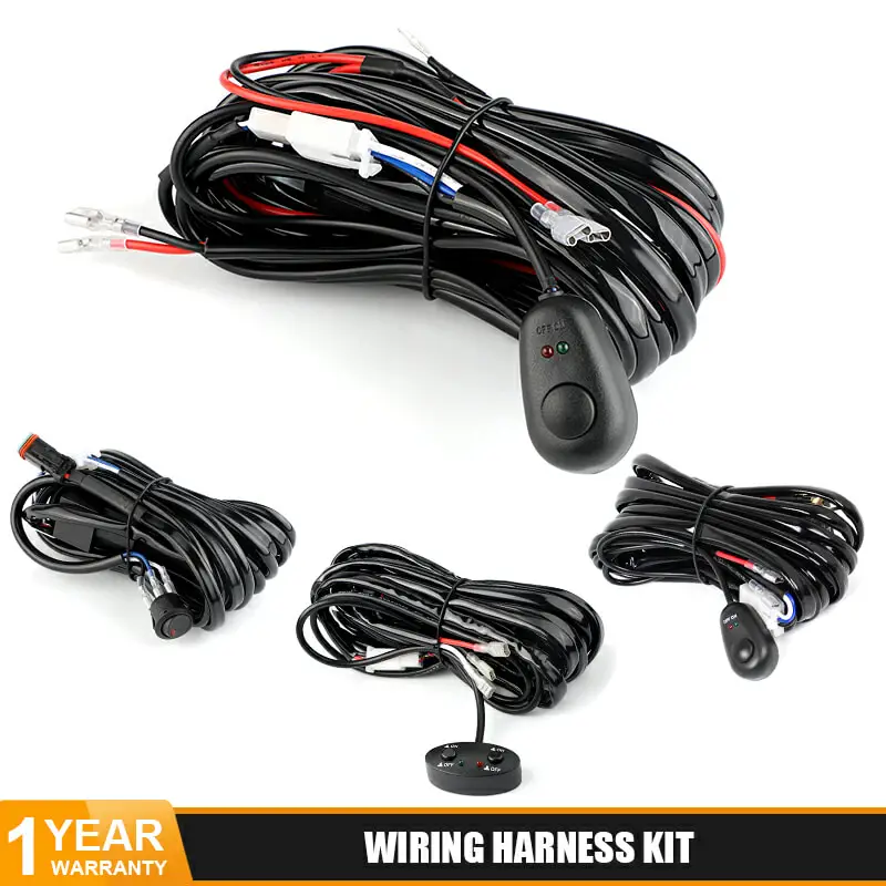 DERI 12V 24V 40A LED light bar Wiring Harness Wire Cable Relay 2 Meter for UAZ ATV off road 4x4 Work Light Bar work lamps | Автомобили и