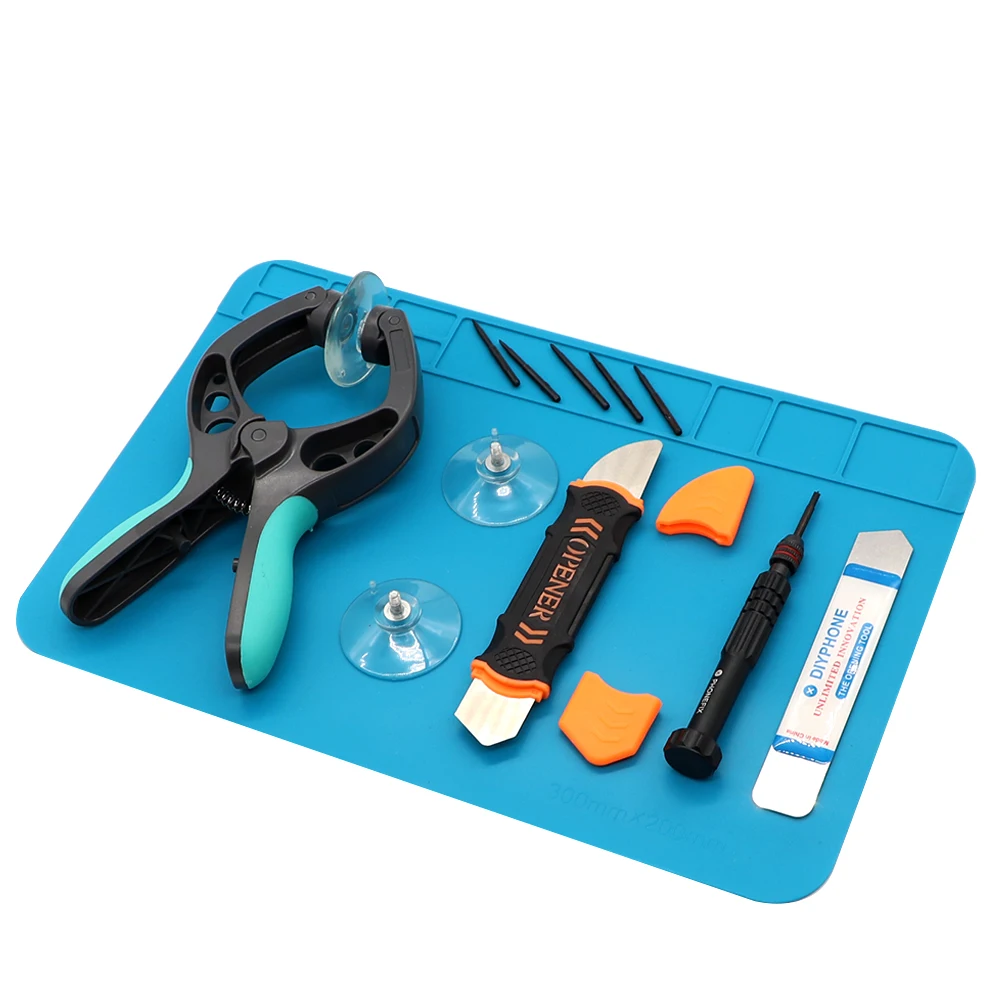 

PHONEFIX CellPhone Screwdriver Tablet LCD Screen Opening Pliers Suction Cup Tool Kit +Heat Insulation Pad for Phone Repair Tools
