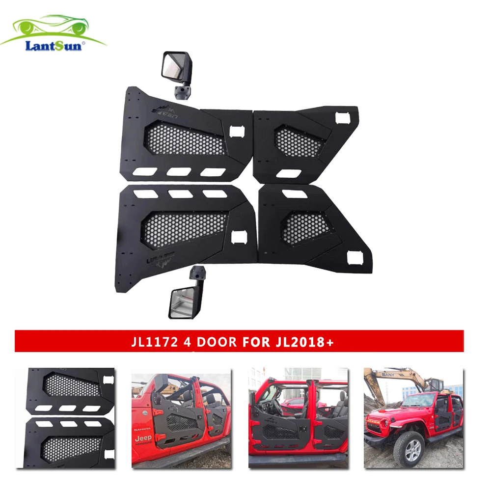 one set black steel half tube doors with side mirror 4 door for Jeep wrangler JL 2018 JL1172 | Автомобили и мотоциклы