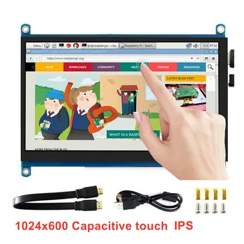 

7-inch LED Backlight HDMI LCD 1024x600 Resolution Capacitive Touch Screen For Raspberry Pi 178° Super Wide Viewing Angle