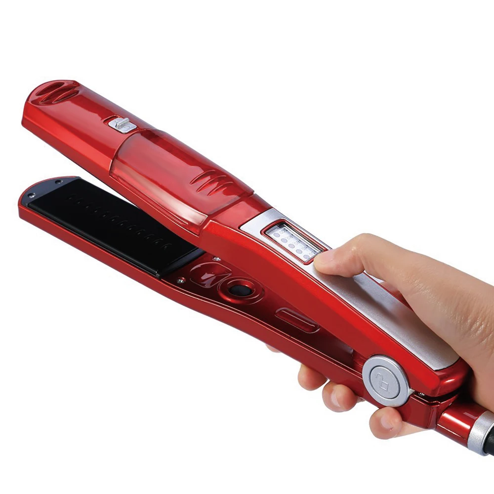 

2019 Electric Ceramic Hair Straightener Tools Steam Comb Straightening Irons Automatic Straight Hair Brush Steam Flat Iron