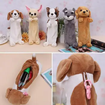 

Cartoon 3D Puppy Pencil Case Plush Toys Cosmetic Storage Stationery Bag Coin Purse