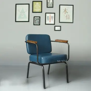 

Industrial Style Retro Iron Chair Loft Leisure Backrest Chair Cafe Dining Chair Designer Creative Personality Chair Stool