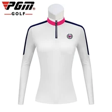 PGM, женские футболки с длинным рукавом, футболки для гольфа, женские дышащие рубашки на молнии, теплые облегающие рубашки для гольфа, S-XL, D0828