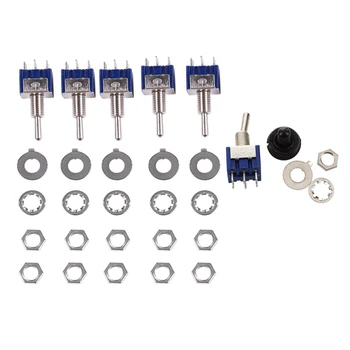 

10Pcs Toggle Switch: 5Pcs On-Off-on 3-Terminals Double Pole Dual Throw Toggle Switch 6a 125V Ac & 5Pcs Ac 125V 6a On/Off/on 3 Po
